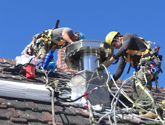 Protective chimney cap installed by Rockland Chimney Sweep in Rockland, MA