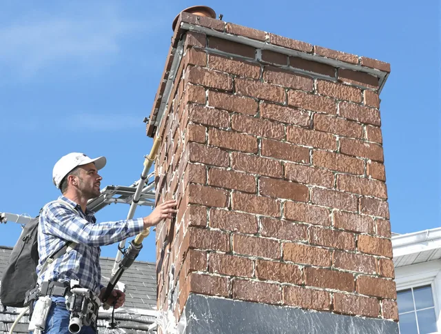 Brickwork for a chimney rebuild by Rockland Chimney Sweep in Rockland, MA