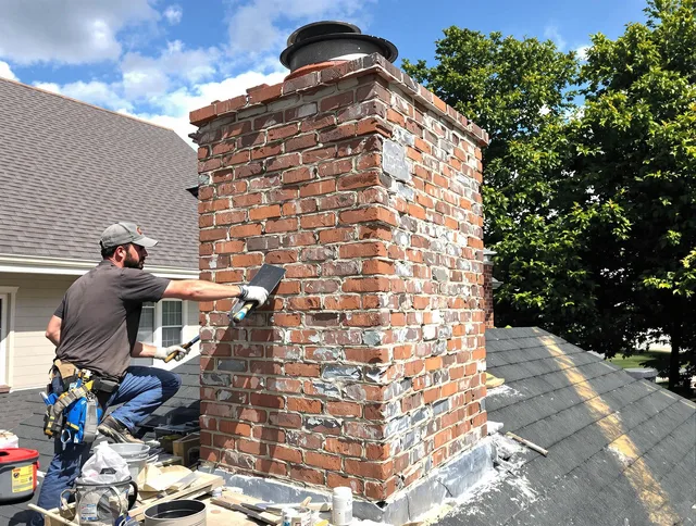Completed chimney rebuild by Rockland Chimney Sweep in Rockland, MA