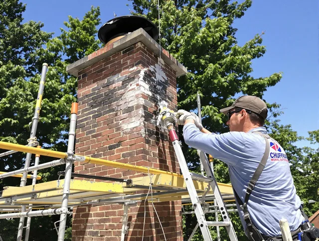 Structural chimney repair by Rockland Chimney Sweep in Rockland, MA