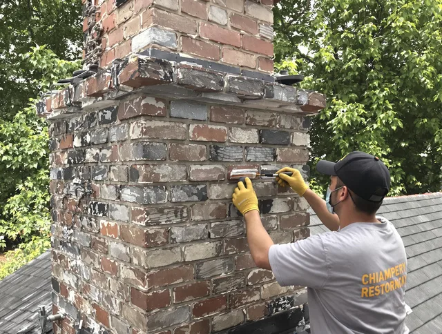 In-progress chimney restoration by Rockland Chimney Sweep in Rockland, MA