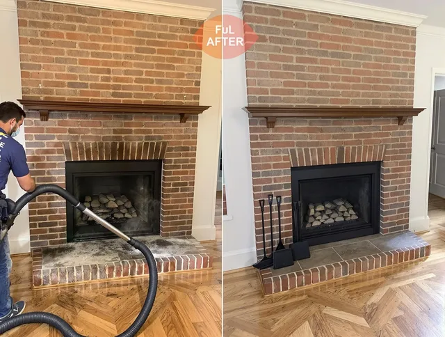 Rockland Chimney Sweep carefully sanitizing a fireplace in Rockland, MA