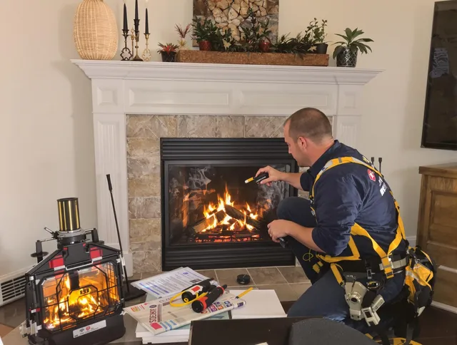 Safety-focused fireplace inspection by Rockland Chimney Sweep in Rockland, MA