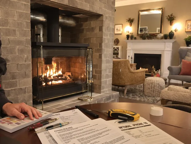 Rockland Chimney Sweep verifying fireplace safety measures in Rockland, MA